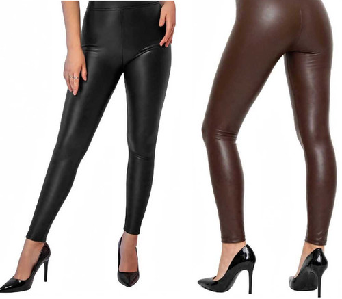 Damen kunstleder leggings hose - damen,